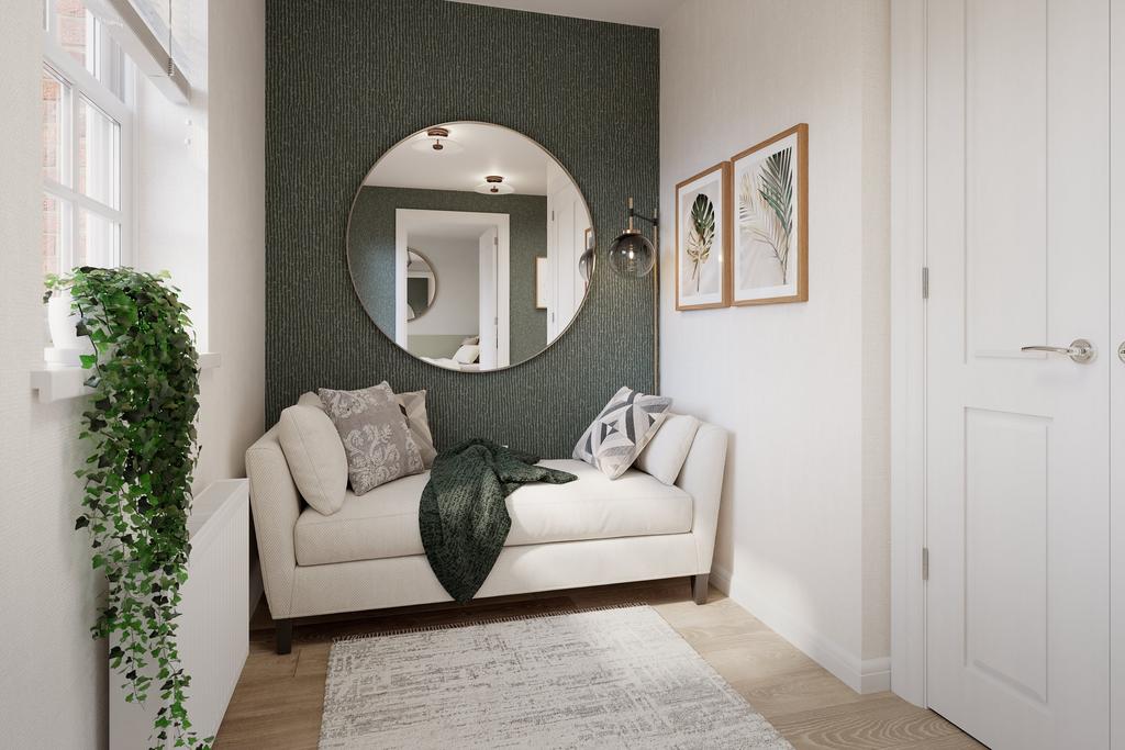 Internal shot of the hallway in the...