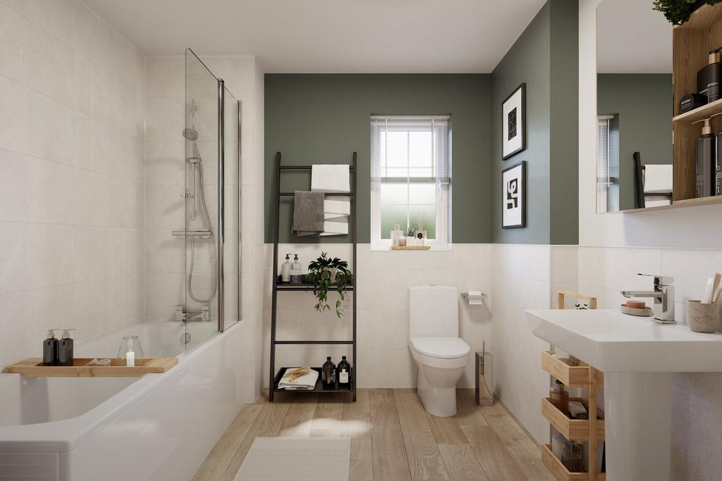 Internal CGI shot of the bathroom in the...