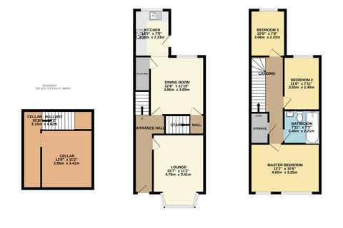 3 bedroom terraced house for sale, Stockport Road West, Bredbury