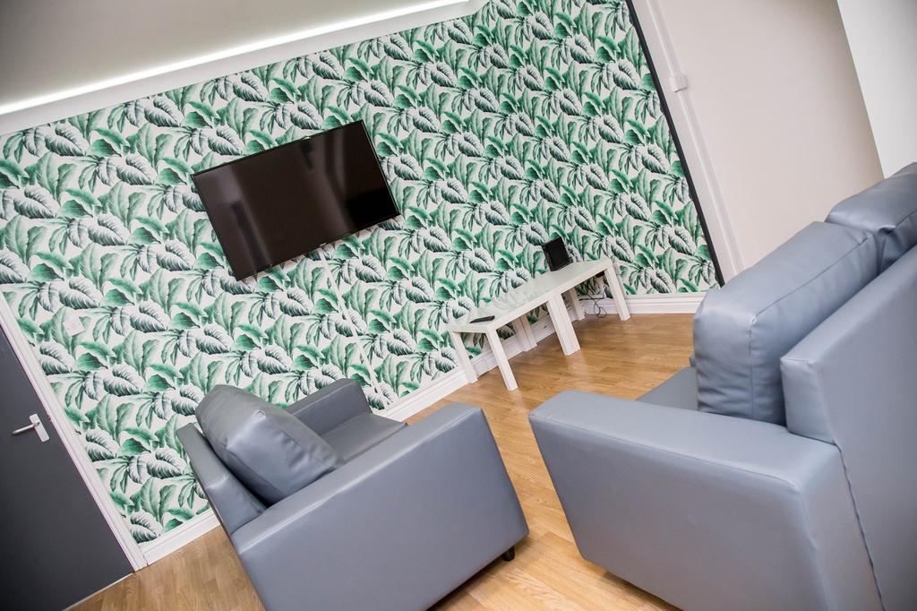 A stylish living room featuring modern furnishi...