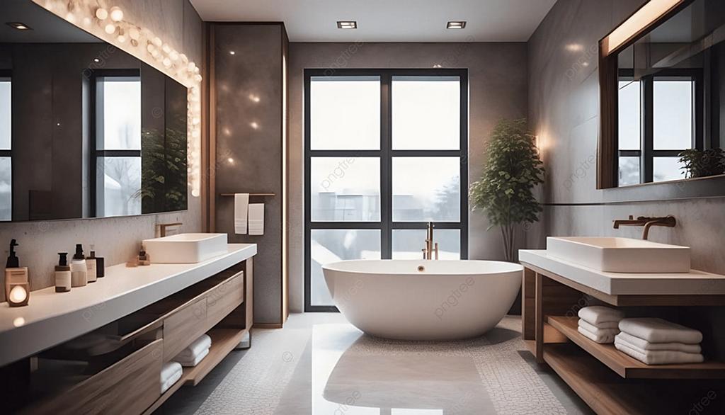 A bright and functional bathroom featuring a ba...