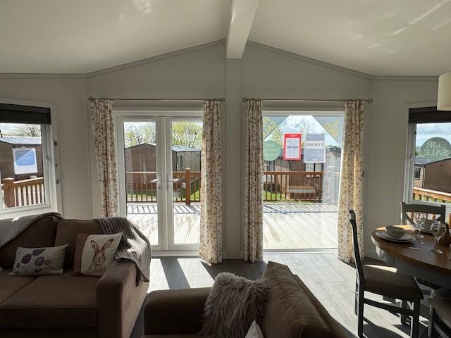 Large windows and doors let in loads of light