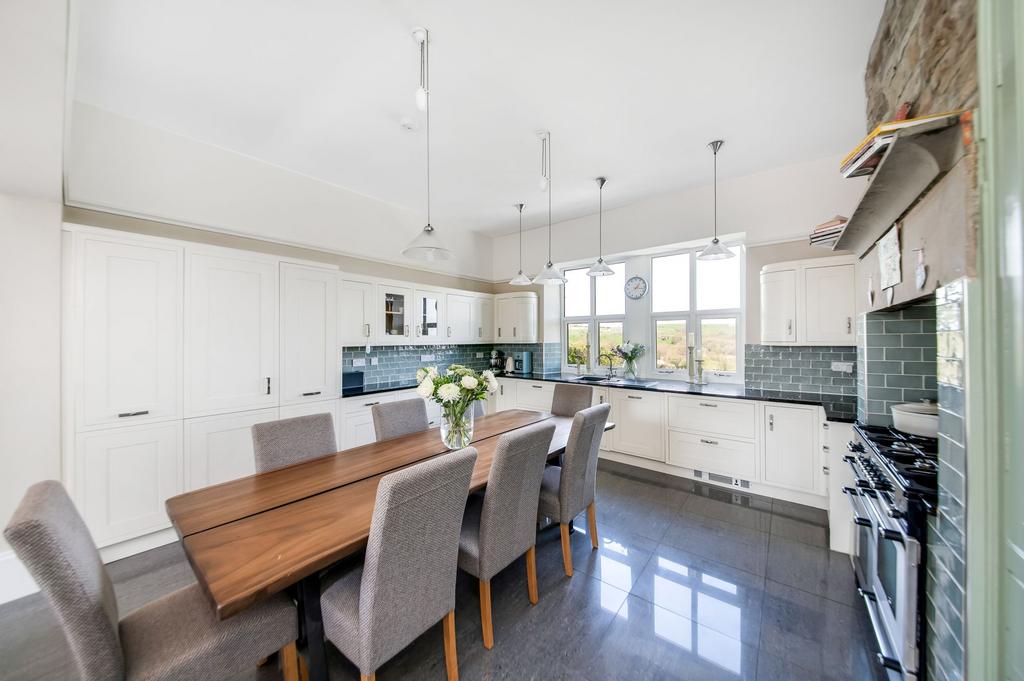 Open plan dining kitchen and family room