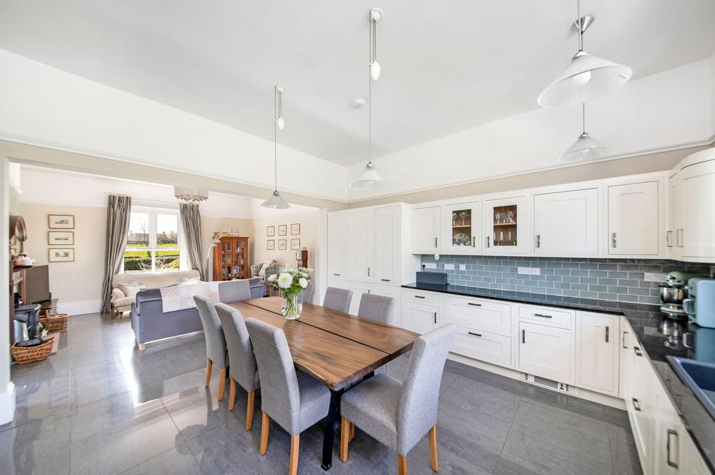 Open plan dining kitchen and family room