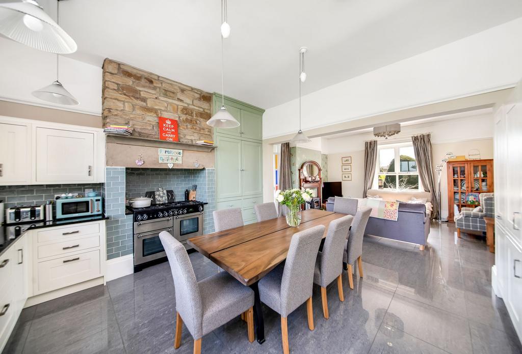 Open plan dining kitchen and family room