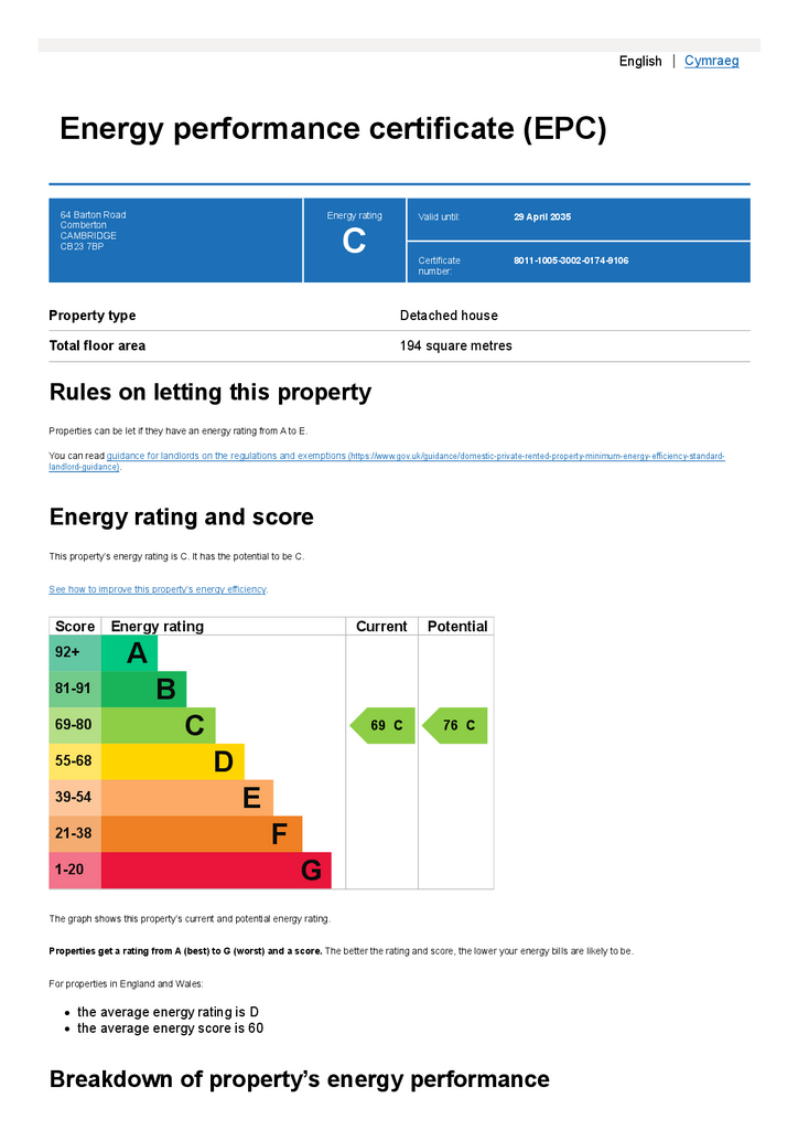Energy performance c