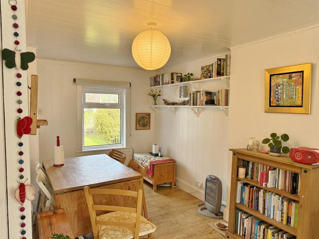 Living room to the front window