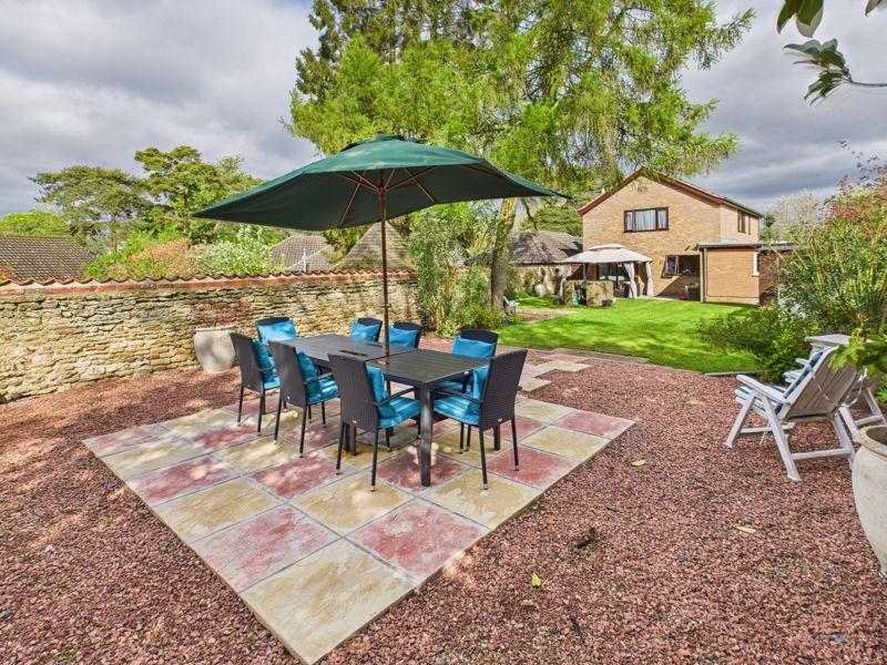Rear paved seating
