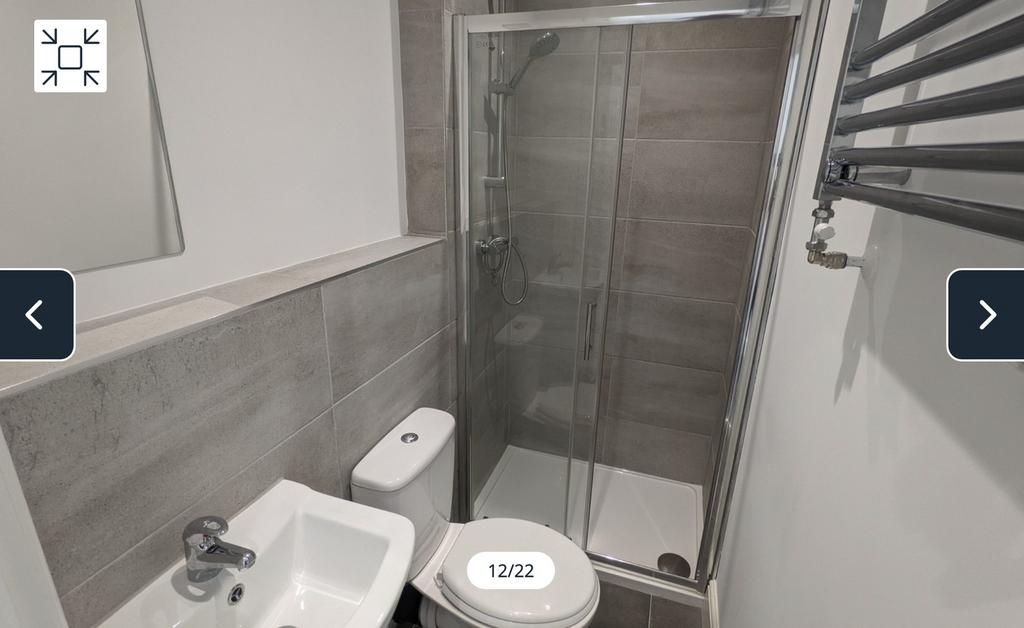 A modern and clean bathroom featuring a spaciou...