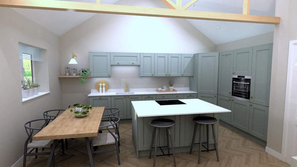 CGI Kitchen, breakfast and living room