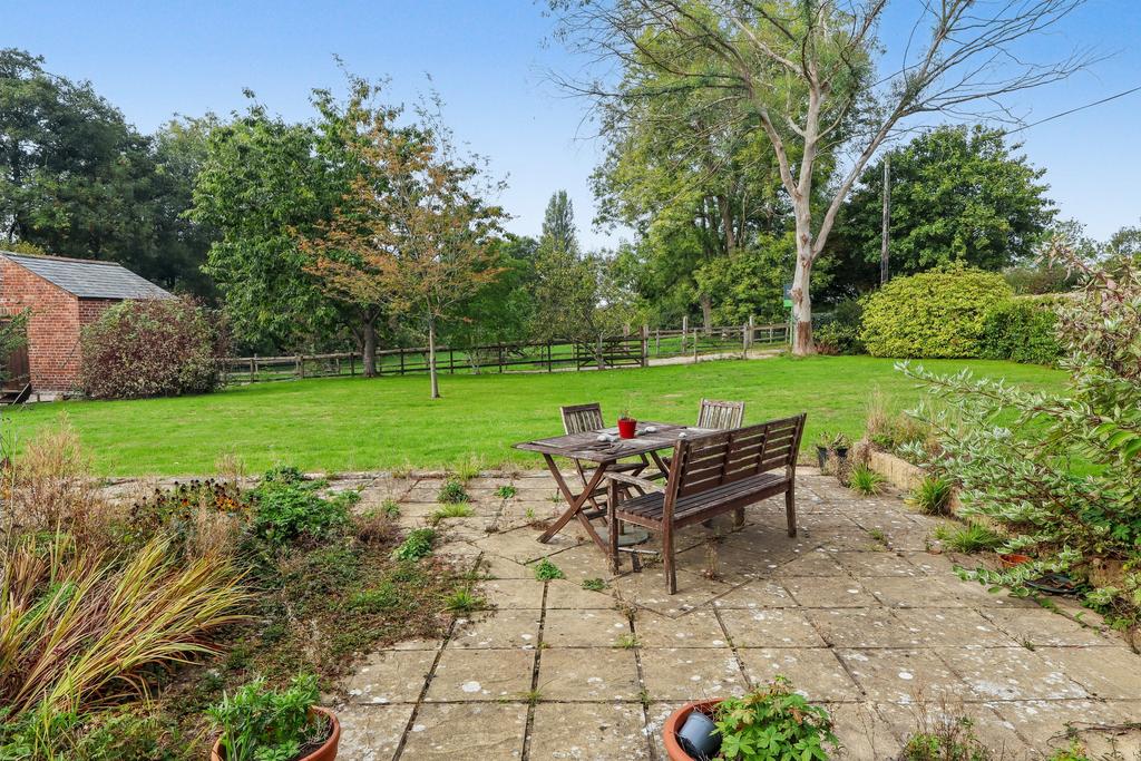 Patio overlooking the garden