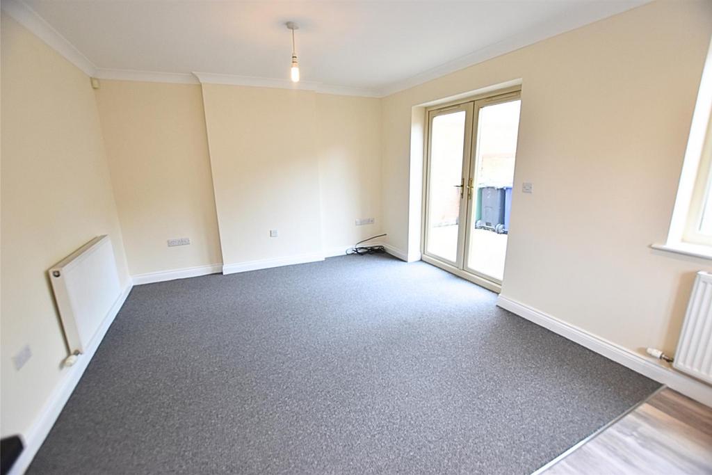 Living room with open plan kitchen area