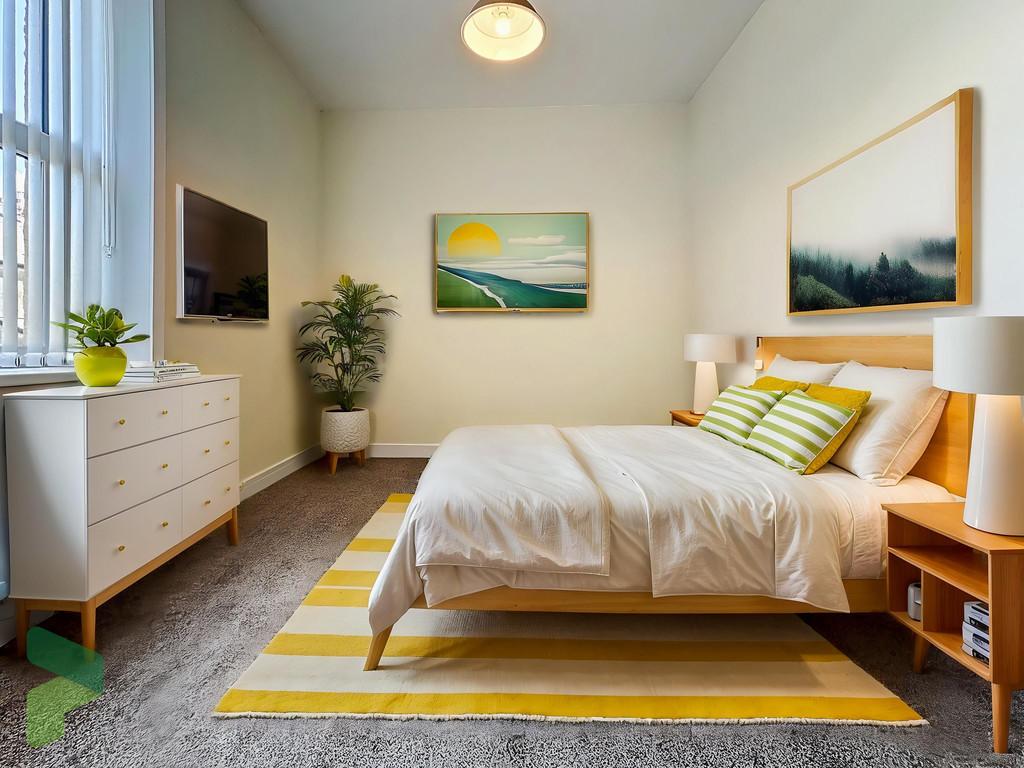 Virtually staged bedroom