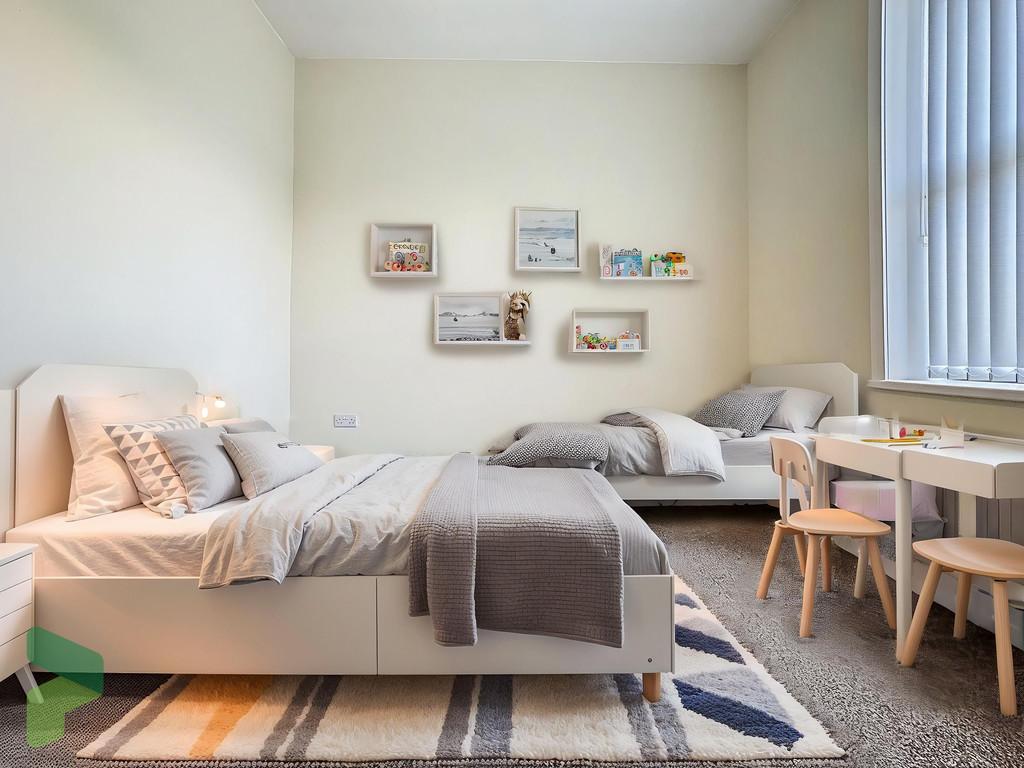 Virtually staged bedroom