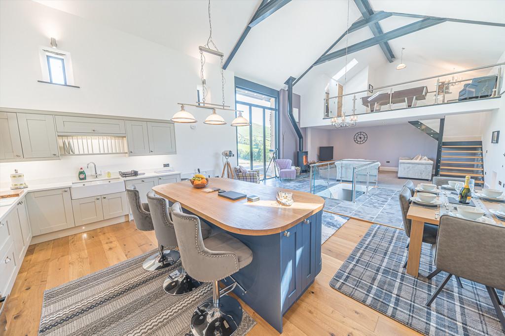Open plan kitchen and living area