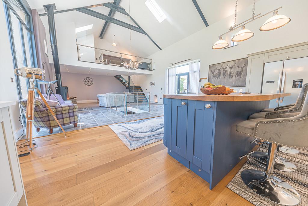 Open plan kitchen and living area