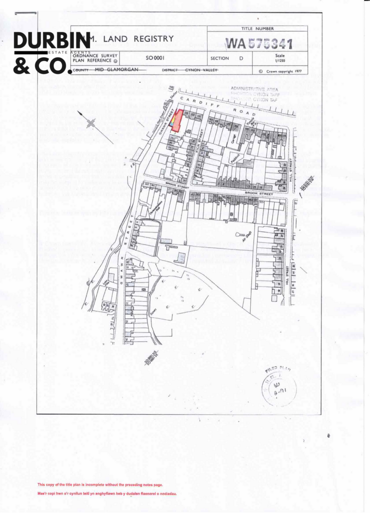 Title Plan Garage and Land Next to 333 Cardiff Rd