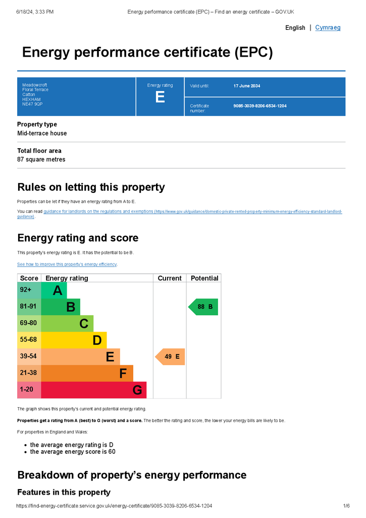 EPC Certificate