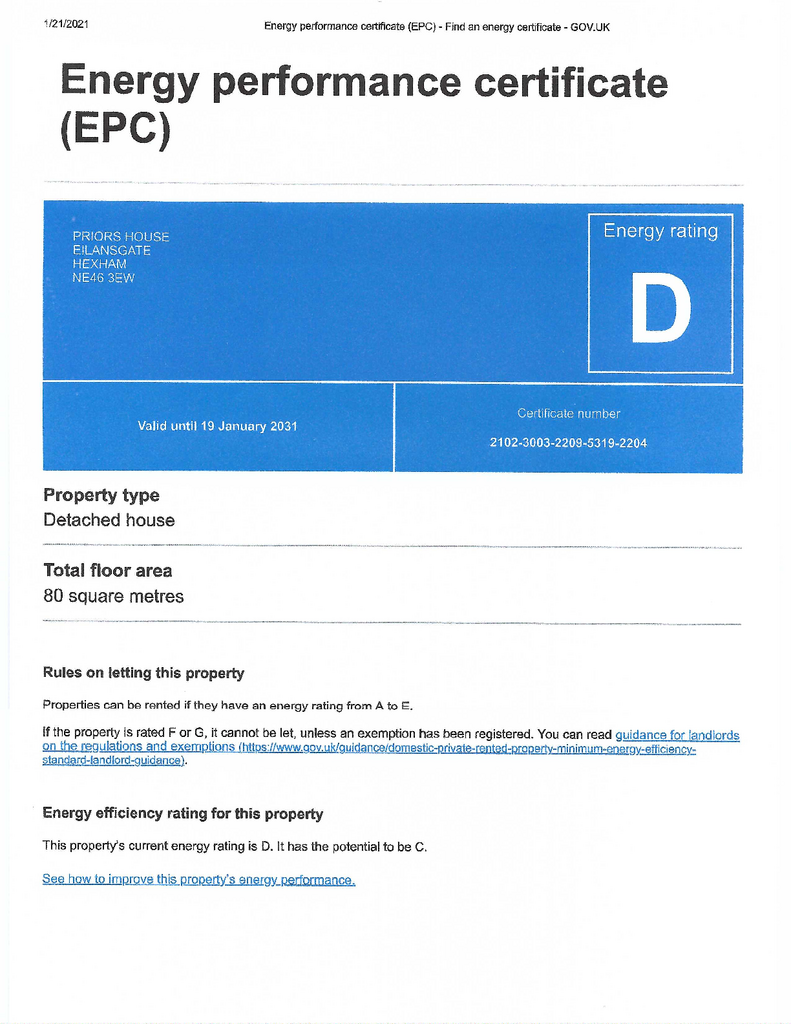 EPC Certificate