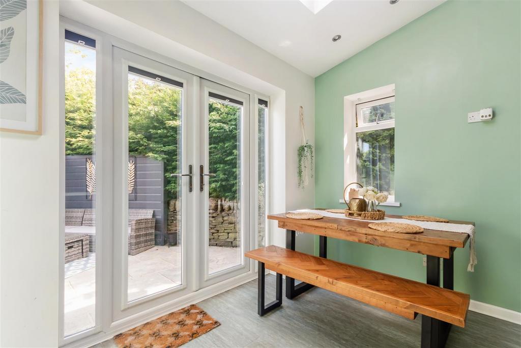 Dining area leading to garden