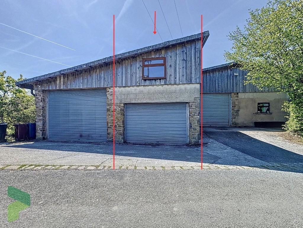 Boundary of portion of garage building