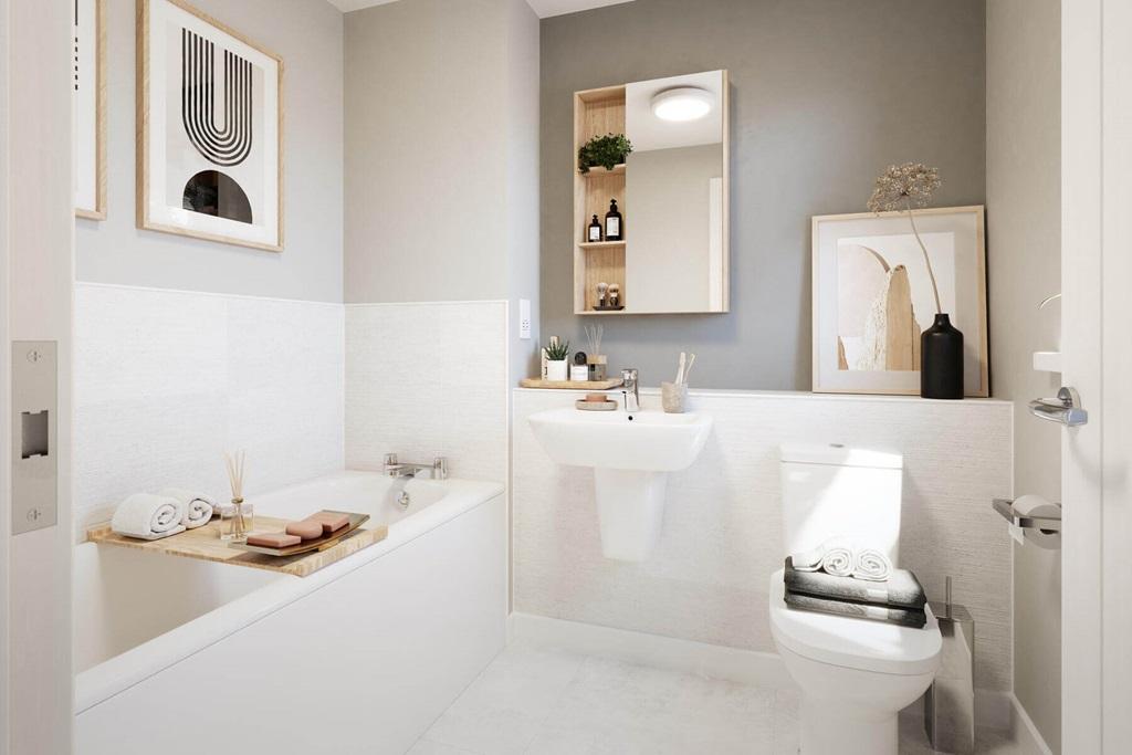 A family bathroom completes the home