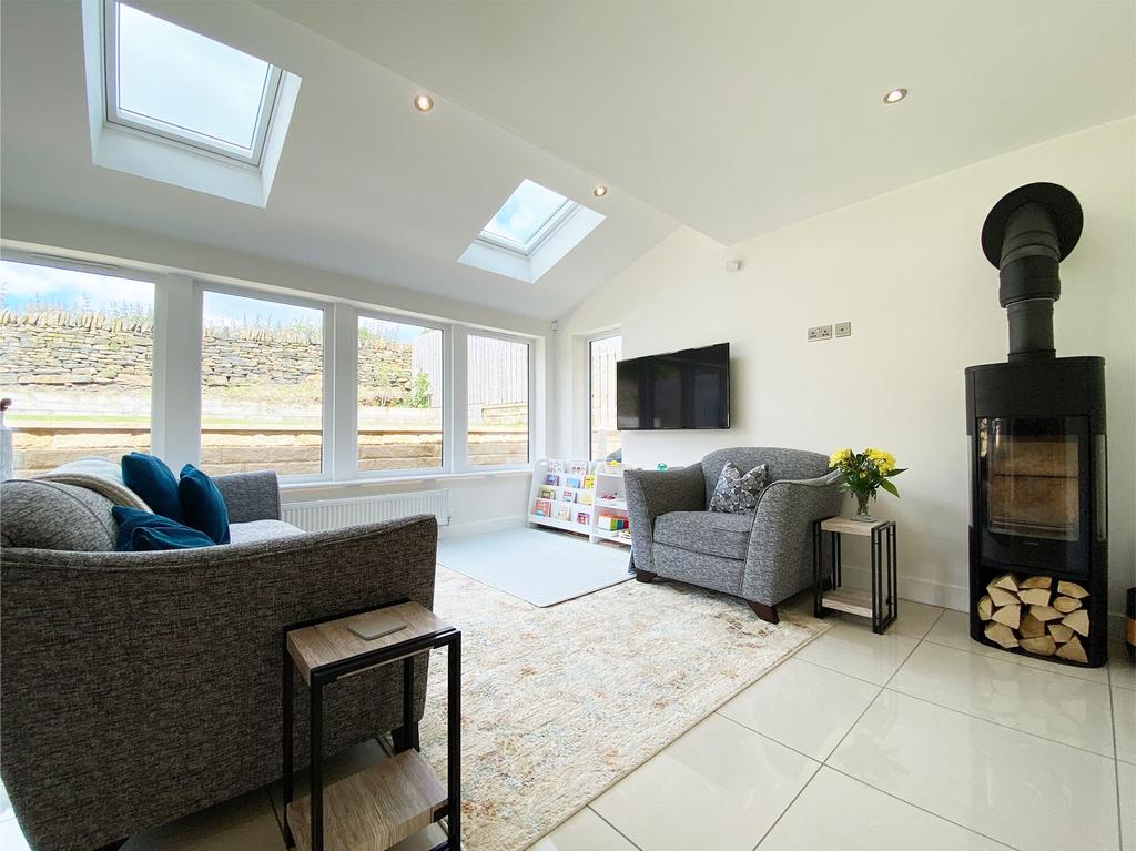 Open plan dining kitchen and family room