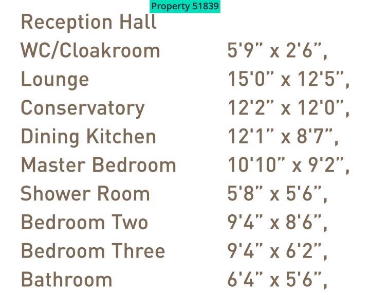Room sizes - approximate, for guidance only