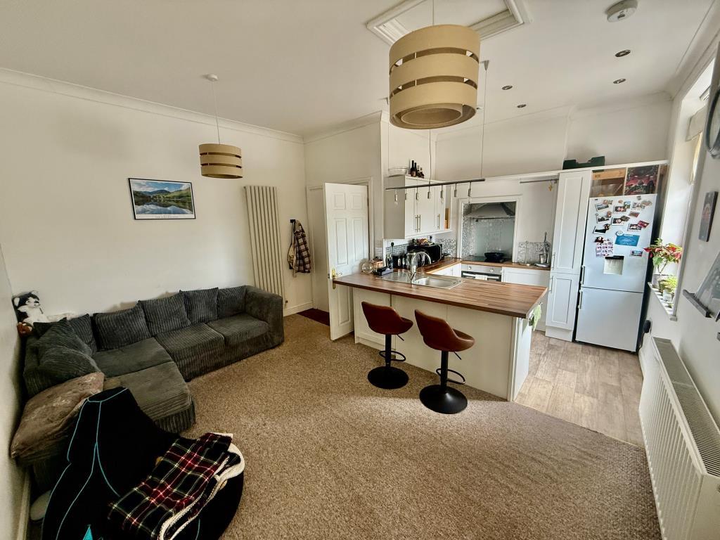 Flat three kitchen and living room