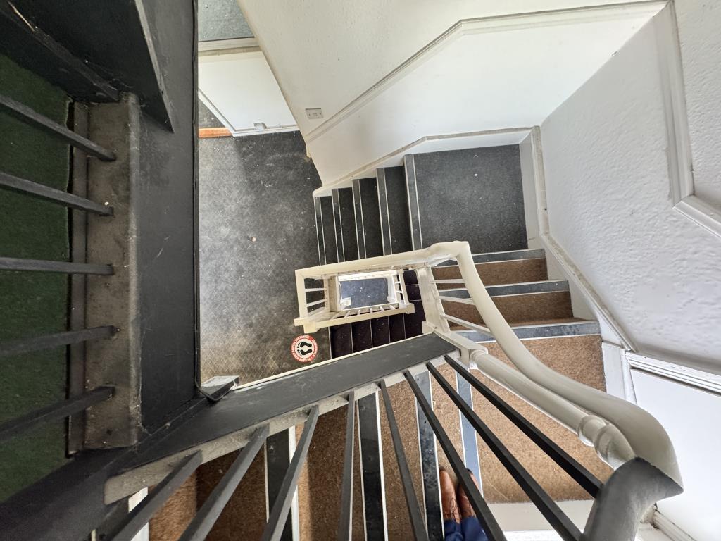 Looking down from the second floor