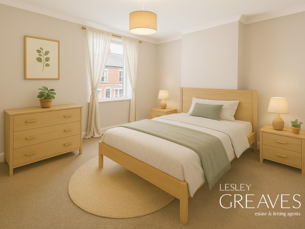 Virtually staged Bedroom One