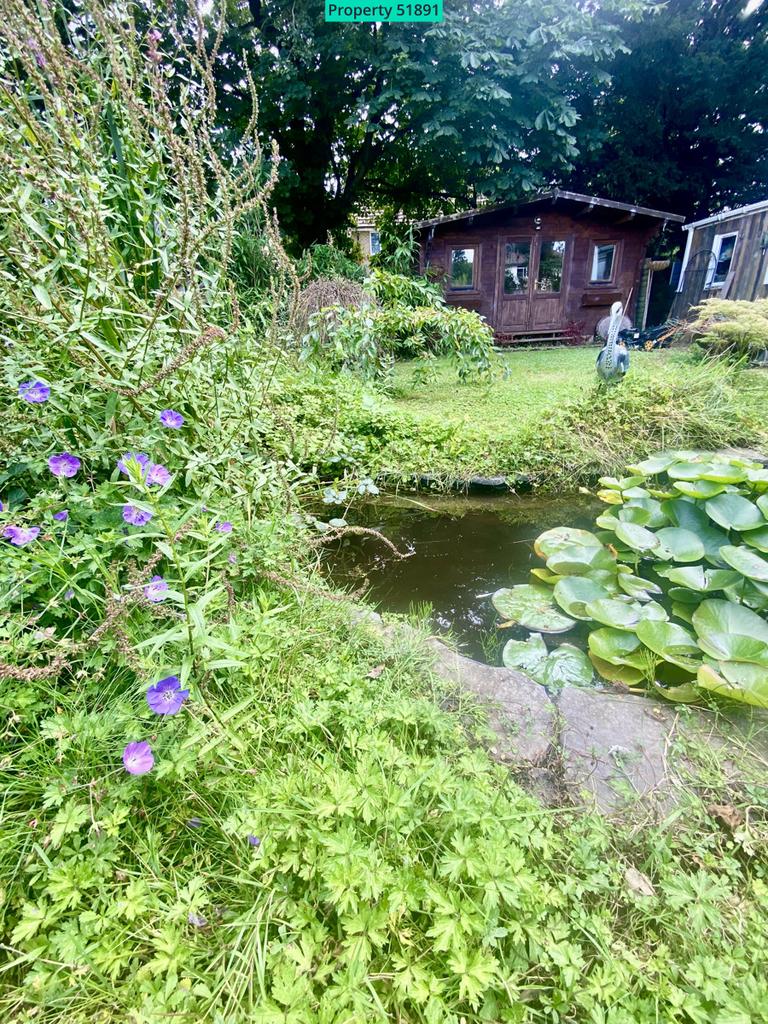 Wildlife/fish Pond and view of lodge from bench