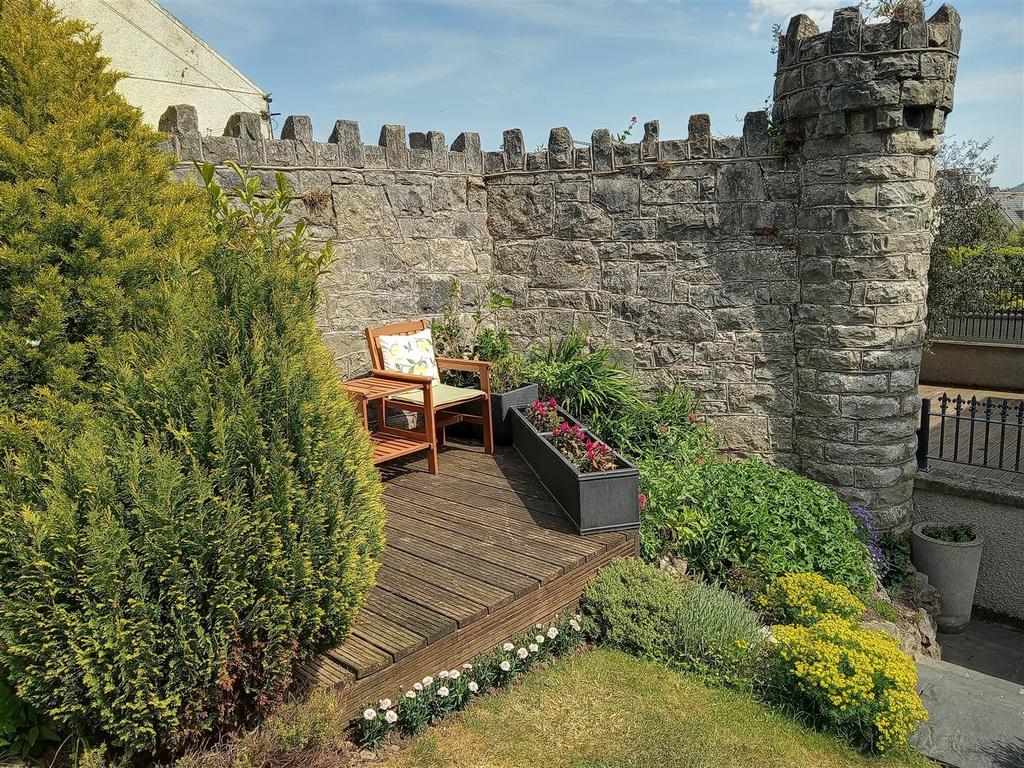 Raised decked patio/seating area