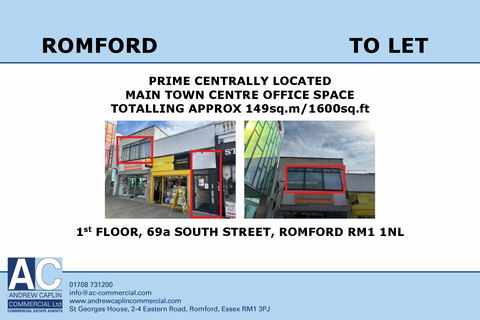 Office to rent, 69-69a South St Romford RM1 1NL
