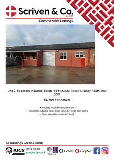 Warehouse to rent, Providence St Cradley Heath B64 5DG