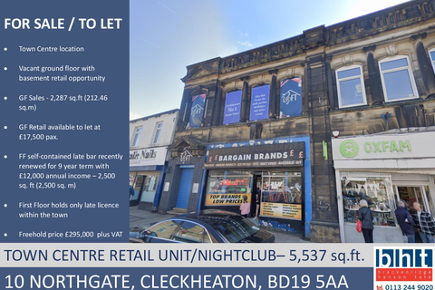 Retail property (high street) to rent, 10-10a Northgate Cleckheaton BD19 5AA