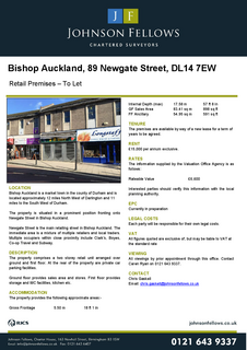 Retail property (high street) to rent, 89 Newgate St Bishop Auckland DL14 7EW