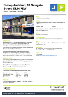 Retail property (high street) to rent, 89 Newgate St Bishop Auckland DL14 7EW