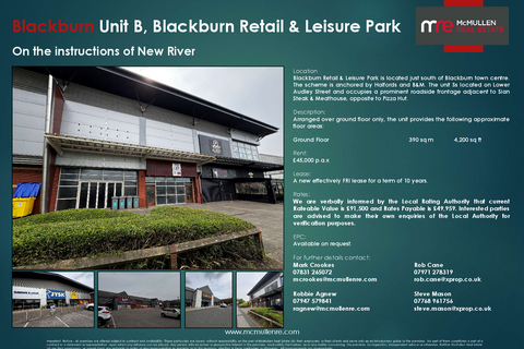 Restaurant to rent, Blackburn Retail & Leisure Park Blackburn BB2