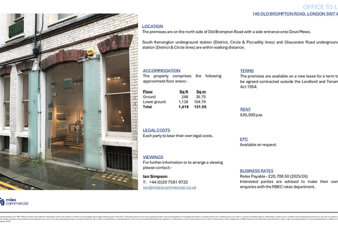 Retail property (high street) to rent, 142-146 Old Brompton Rd London SW7 4NR