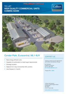 Warehouse to rent, Condor Park Holytown ML1 4UY