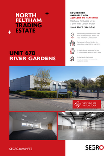 Warehouse to rent, 677-678 River Gdns Feltham TW14 0RB
