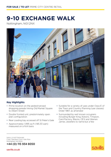Retail property (high street) to rent, 9-10 Exchange Walk Nottingham NG1 2NX