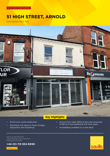 Retail property (high street) to rent, 51 Front St Arnold NG5 7EA