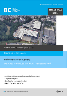 Warehouse to rent, Stockton St Littleborough OL15 8BZ