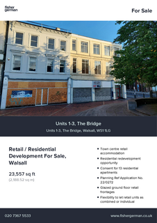 Retail property (high street) for sale, The Bridge Walsall WS1 1LG