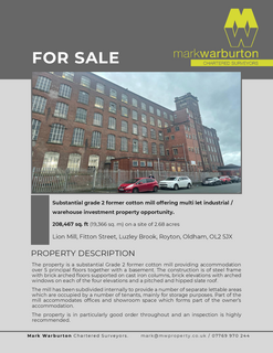 Warehouse for sale, Fitton St Oldham OL2 5JX