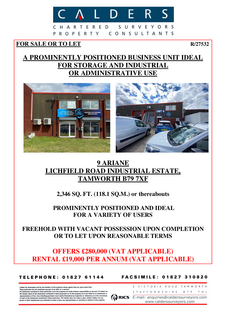 Industrial development for sale, 9 Ariane Tamworth B79 7XF