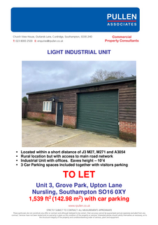 Industrial development to rent, Unit 3 Grove Park Upton Lane Nursling Southampton Southampton SO16
