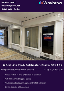 Retail property (high street) to rent, 6 Red Lion yard Colchester CO1 1DX